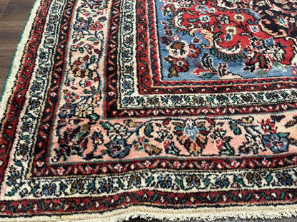 Palace Size Persian Rug 10 x 21 ft, Antique Hamadan Bibikabad Carpet, Handmade Antique Wool Oversized Rug, Ivory, Semi Open Field - Nuvé