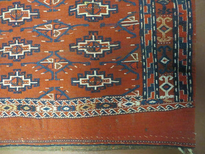 2'8" X 4' Antique Handmade Tribal Wool Rug Pillow Case Yamud Flat Weave Diamond - Nuvé