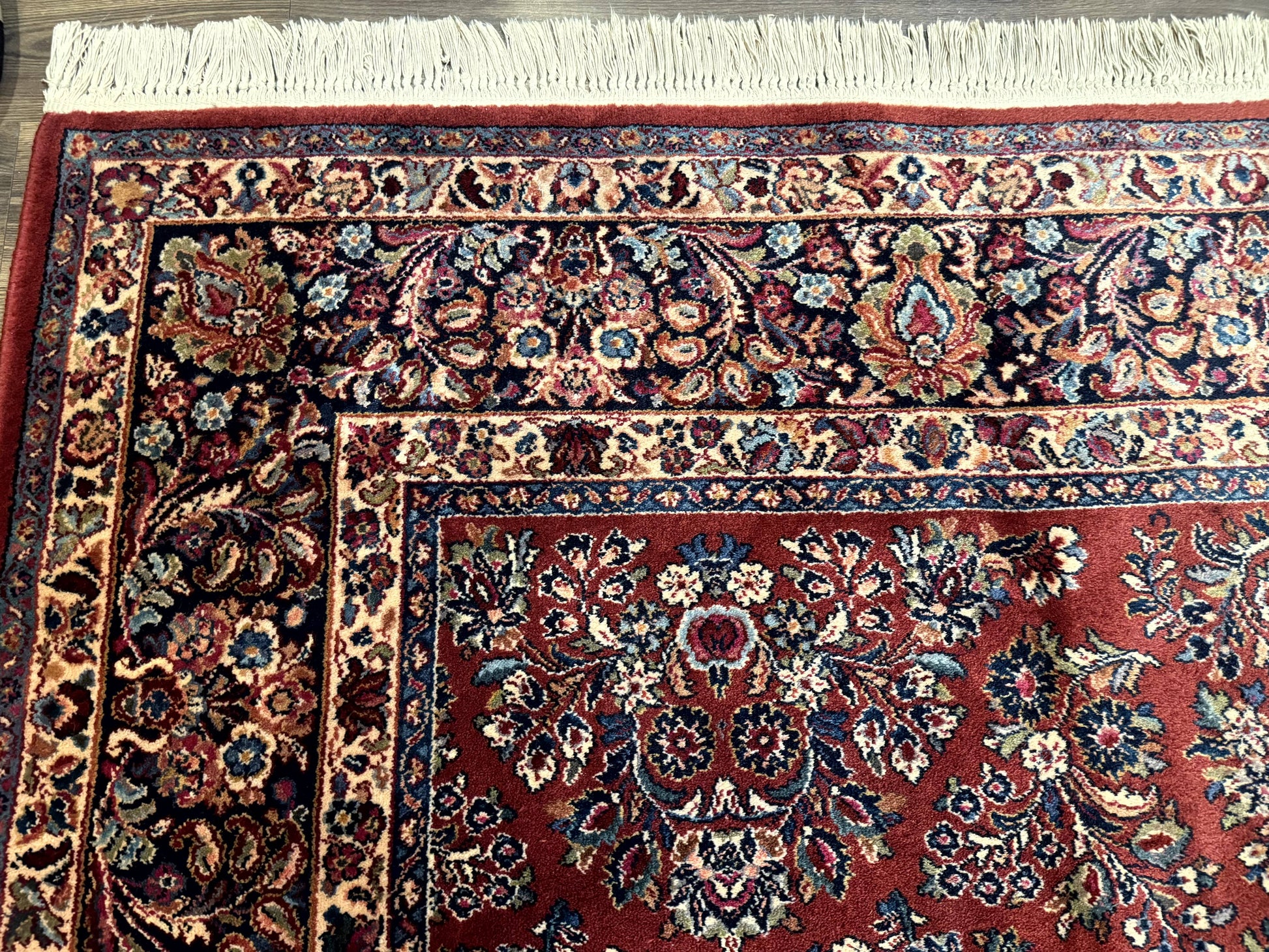 Karastan Rug 10x14, Red Sarouk #785, Wool Original 700 Series - Nuvé