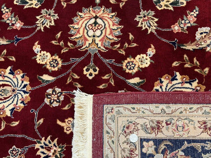 Sino Persian Rug 9x11, Burgundy and Navy Blue, Fine 200 KPSI, Floral Allover - Nuvé