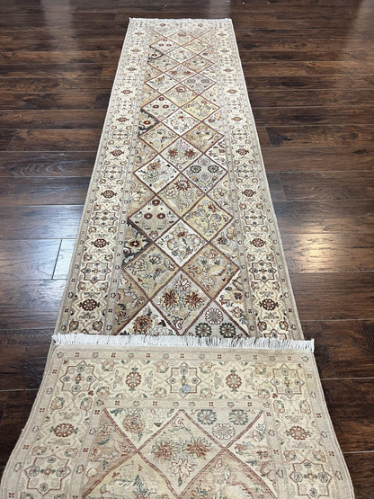 Pak Persiann Runner Rug 2.7 x 12, Handmade Wool Vintage Hallway Rug, Panel Design - Nuvé