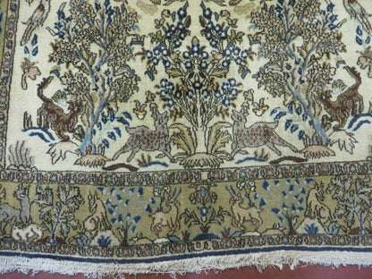 4' X 6 Handmade India Oriental Fine Pictorial Tree Of Life Wool Silk Rug Wow - Nuvé