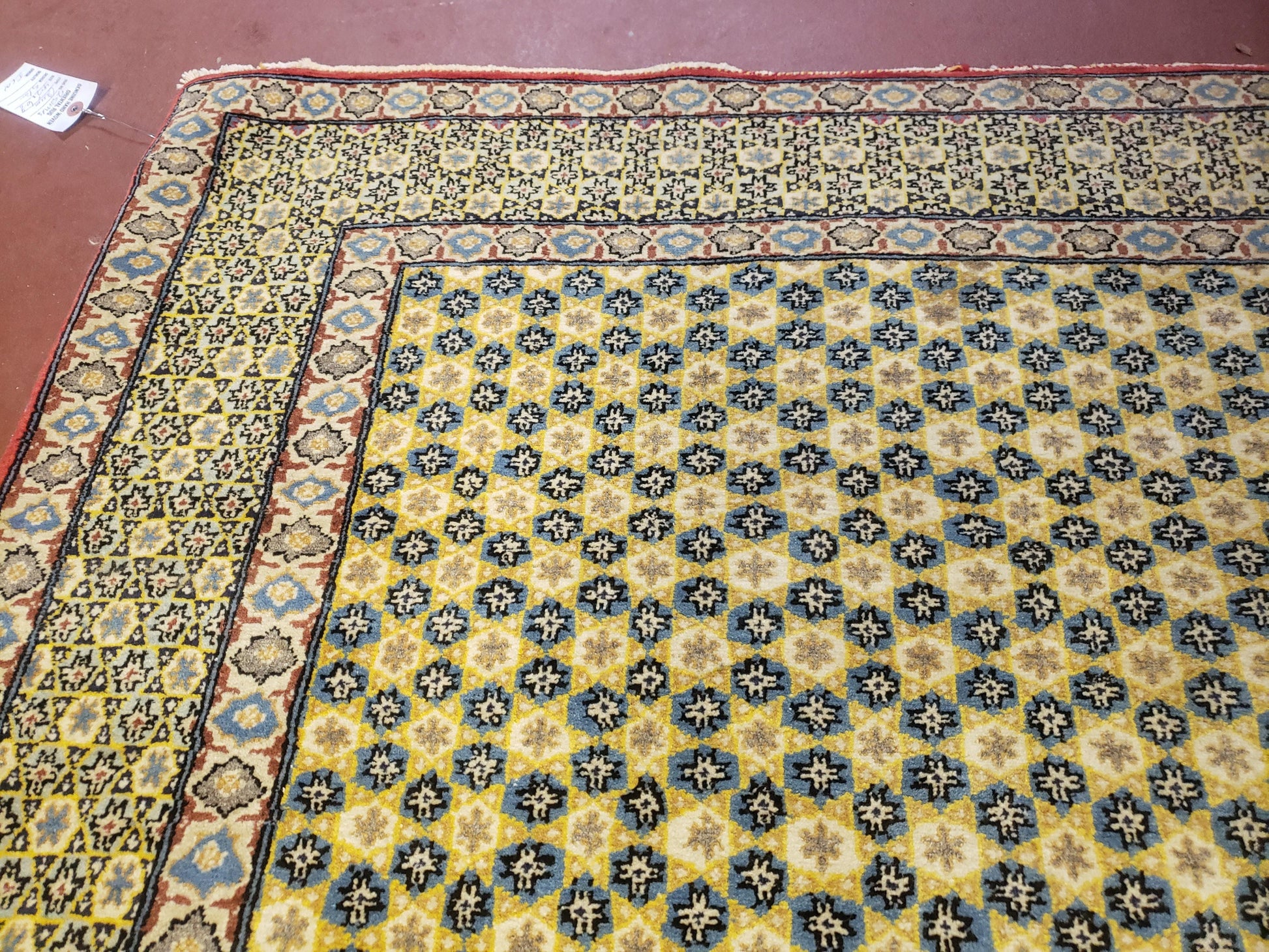 5x7 Authentic Handmade Rug Star Of David Wool Rug Green Rug Gold Rug 4x6 Rug - Nuvé