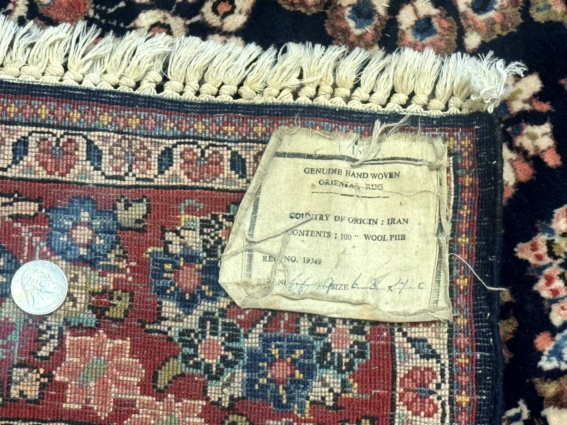 Navy Blue Persian Rug 4x6, Sarouk Mohajeran Carpet, Antique Persian Rug, Floral - Nuvé
