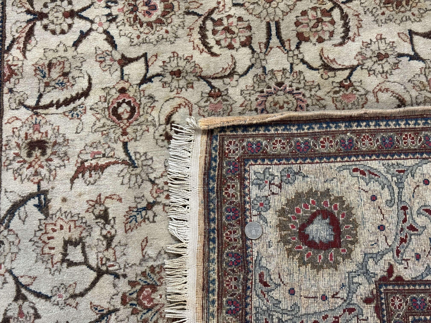 Persian Kashan Rug 5x7, Beige, Fine 250 KPSI - Nuvé