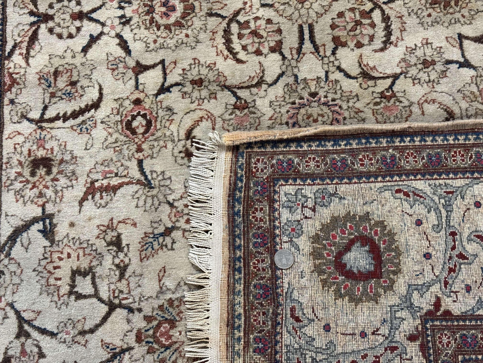 Persian Kashan Rug 5x7, Beige, Fine 250 KPSI - Nuvé