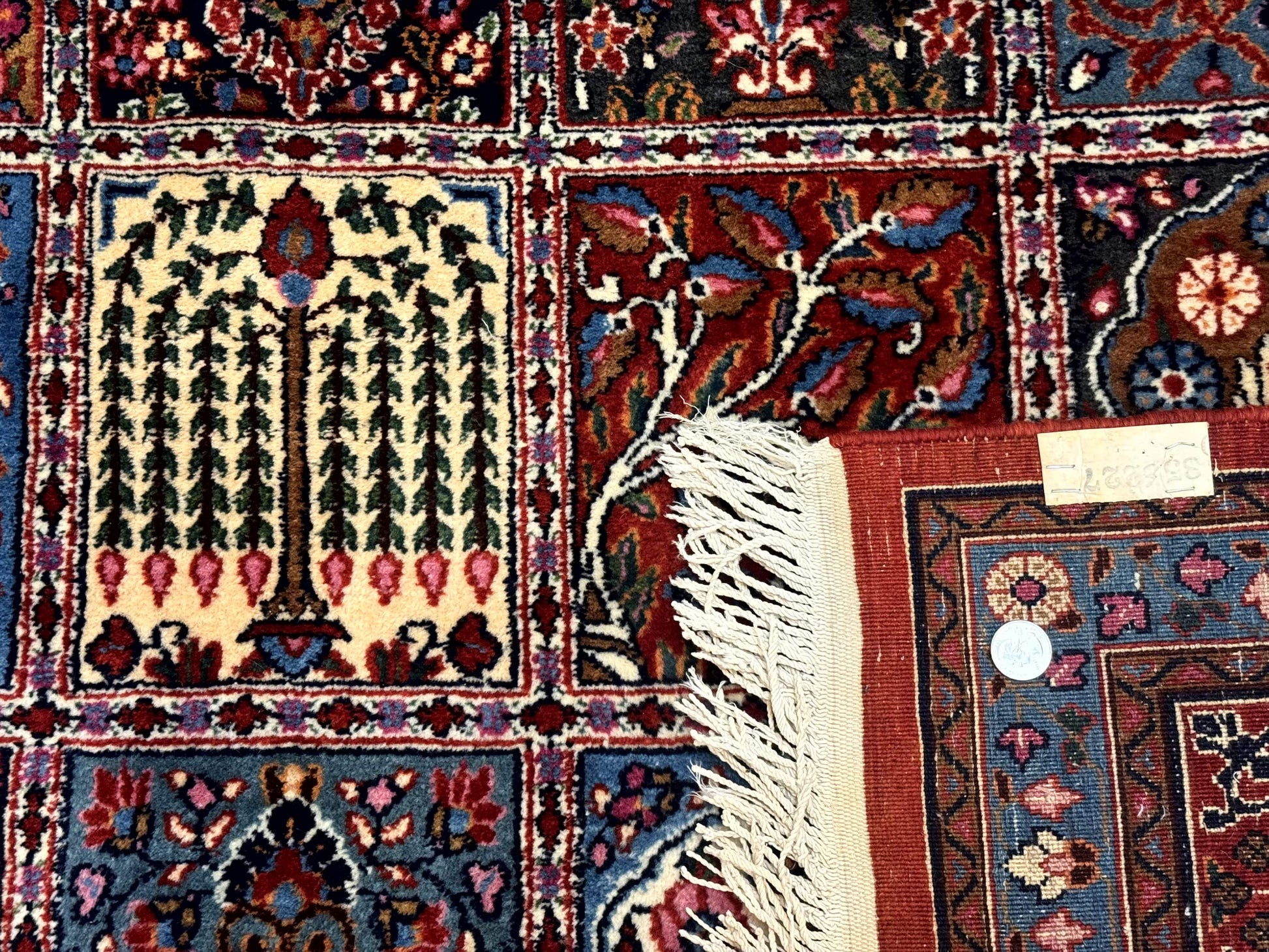 Wonderful Persian Qum Rug 10x13, Panel Design, Fine 260 KPSI, Signed, Red Multicolor - Nuvé