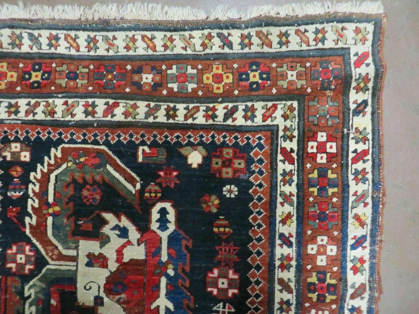 3' 7" X 14' Antique Handmade Caucasian Wool Rug Carpet Nice - Nuvé