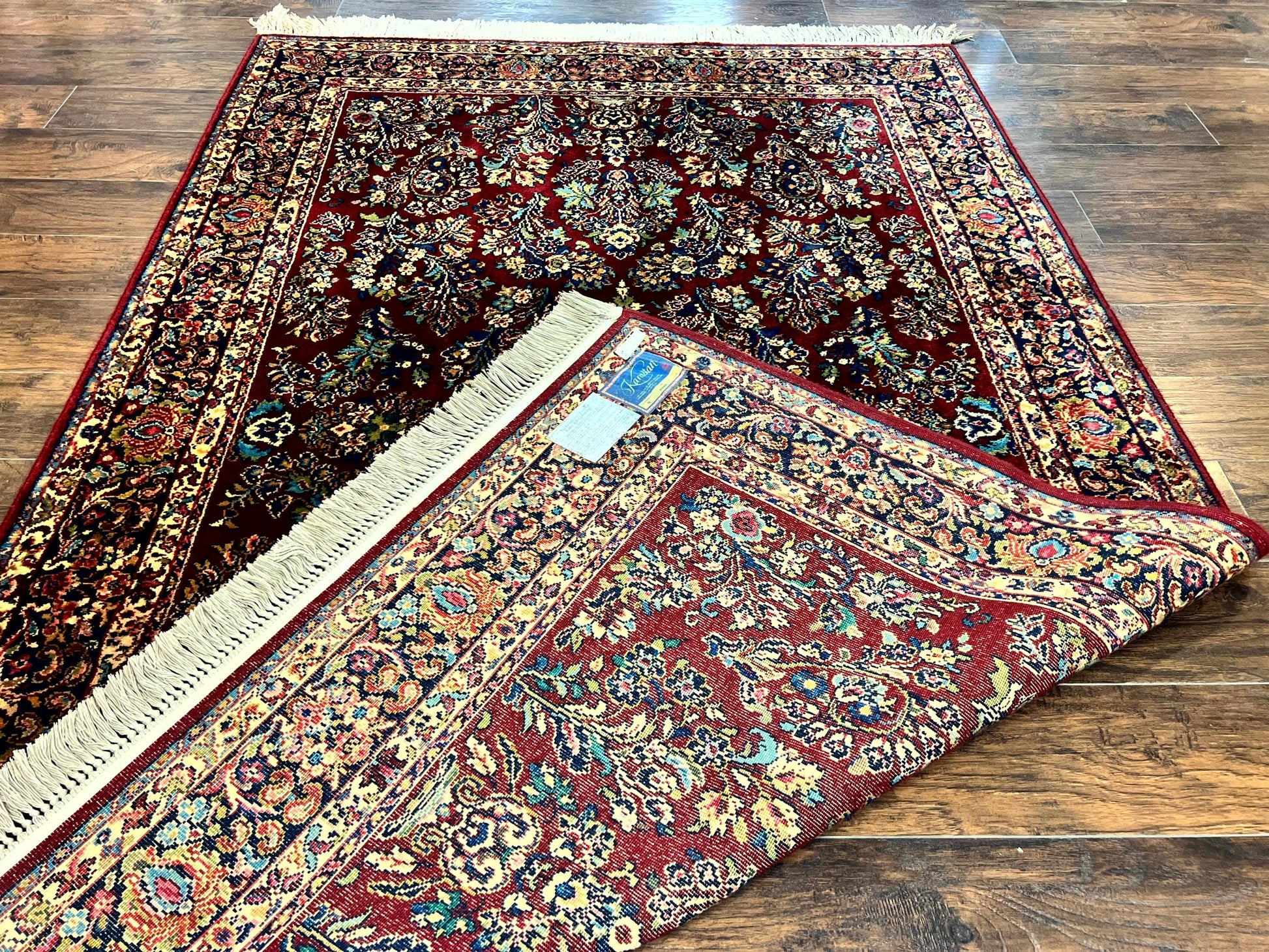 Karastan Rug 5.9 x 9 Red Sarouk Rug #785, Karastan Wool Rug, Karastan Carpet, Original 700 Series Vintage Karastan Oriental Rug Discontinued - Nuvé