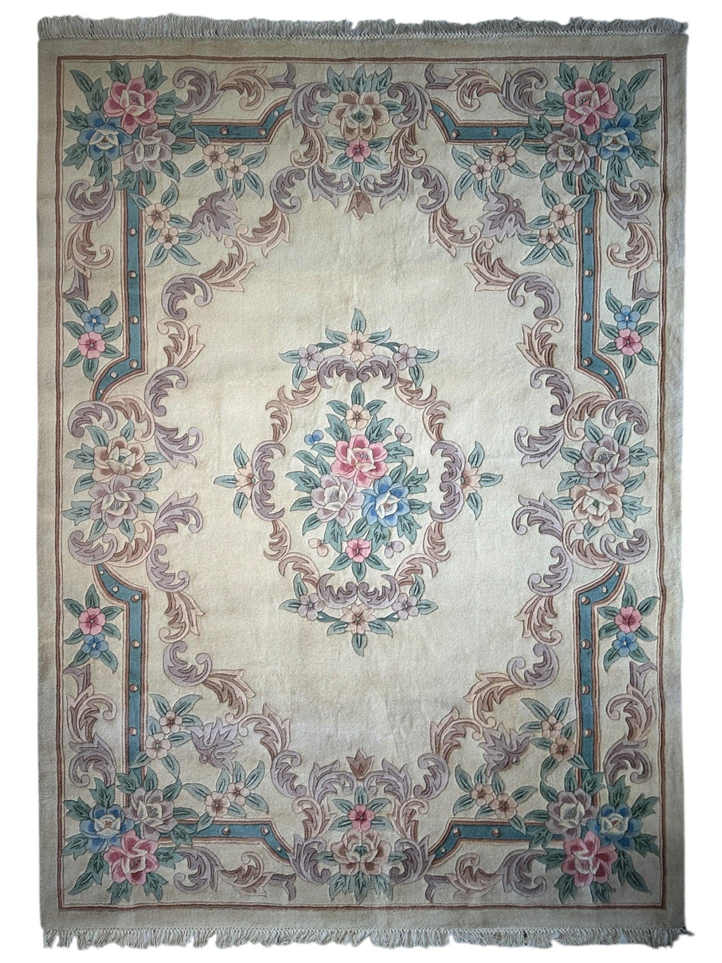 Hand-Tufted Chinese Aubusson Wool Rug – 7'10" x 11' – Luxurious Traditional Design - Nuvé