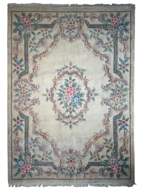 Hand-Tufted Chinese Aubusson Wool Rug – 7'10" x 11' – Luxurious Traditional Design - Nuvé