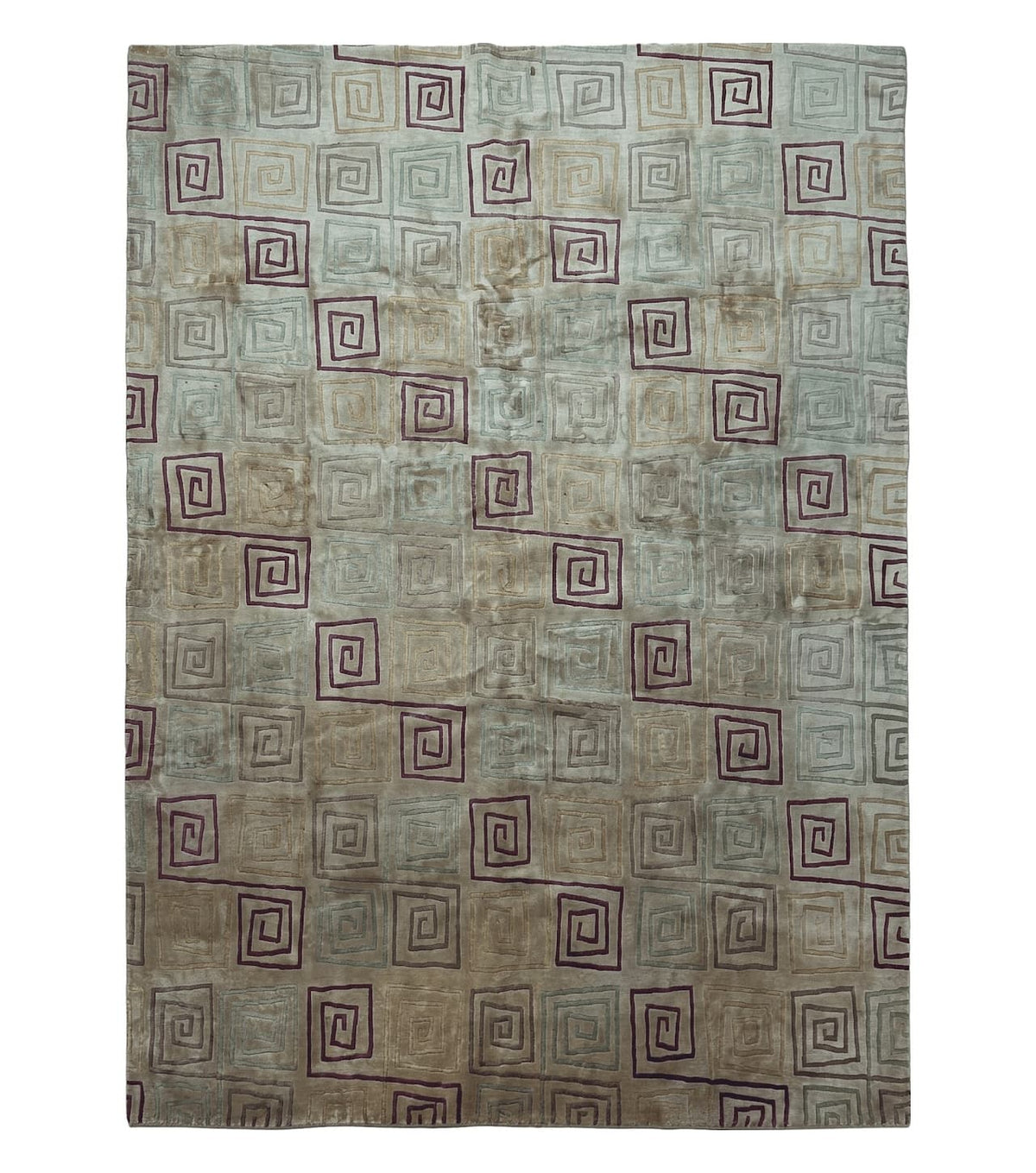8' X 11' Modern Tibetan Nepal Art Deco Chinese Handmade Wool Silk Rug Abstract