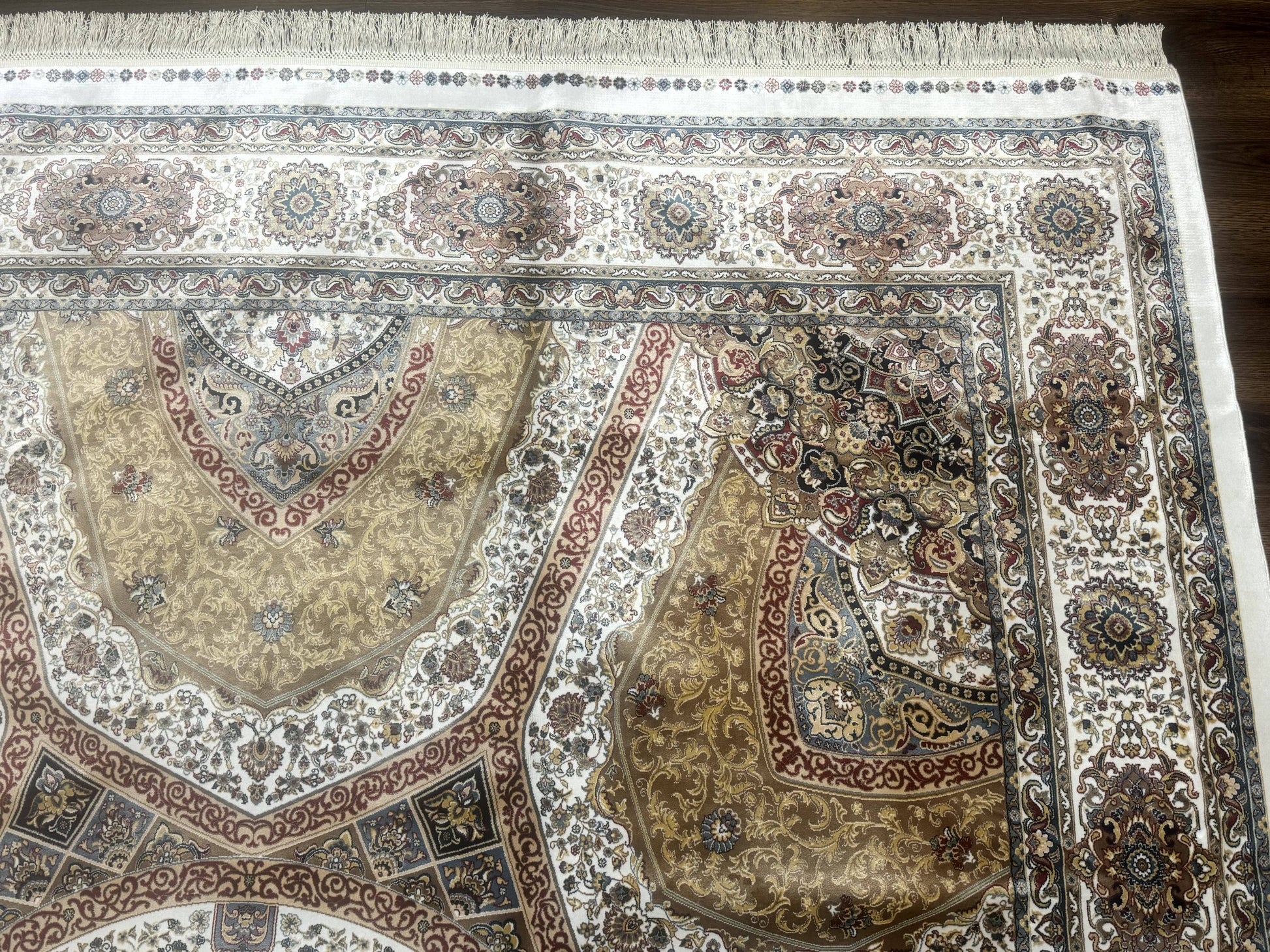 Turkish Silk Rug 8x10, Dome Design, Hereke Carpet, Bamboo Silk, New - Nuvé