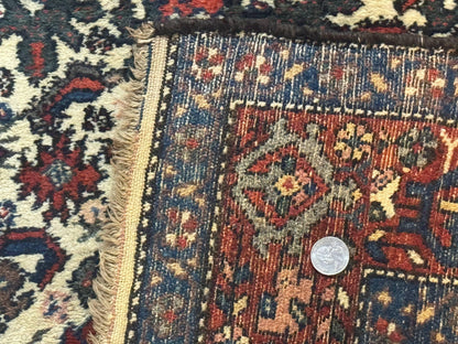 Persian Tribal Rug 3x5, Antique Persian Carpet, Floral Roses, Handmade, Persian Zanjan Rug - Nuvé