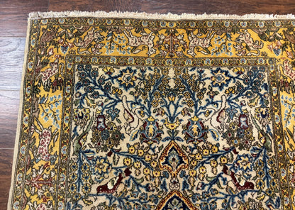 Persian Qum Tree of Life Rug 3.5 x 5.5, Animal Pictorials, Kork Wool with Silk Highlights - Nuvé