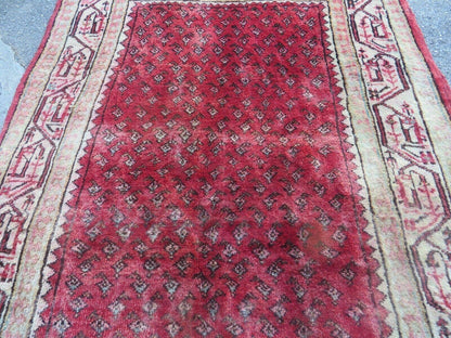 3'7"X 10' Antique Handmade India Oriental Paisley Wool Runner Rug Vegy # 31 - Nuvé