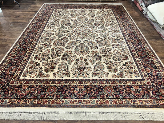 Karastan Rug 8' 8" x 12', Ivory Sarouk #760, Original Karastan Carpet 700 Series, Wool Karastan Area Rug, USA Made, Large Karastan w/ Label - Nuvé