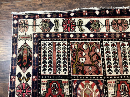 Persian Bakhtiari Tribal Rug 7x10, Panel Design, Semi Antique - Nuvé
