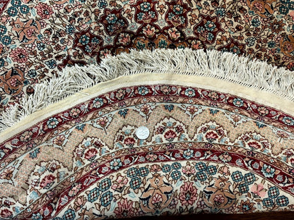 Round Silk Rug 3x3, Extremely Fine 580 KSPI, Sino Persian Round Handmade Carpet, Silk on Silk - Nuvé