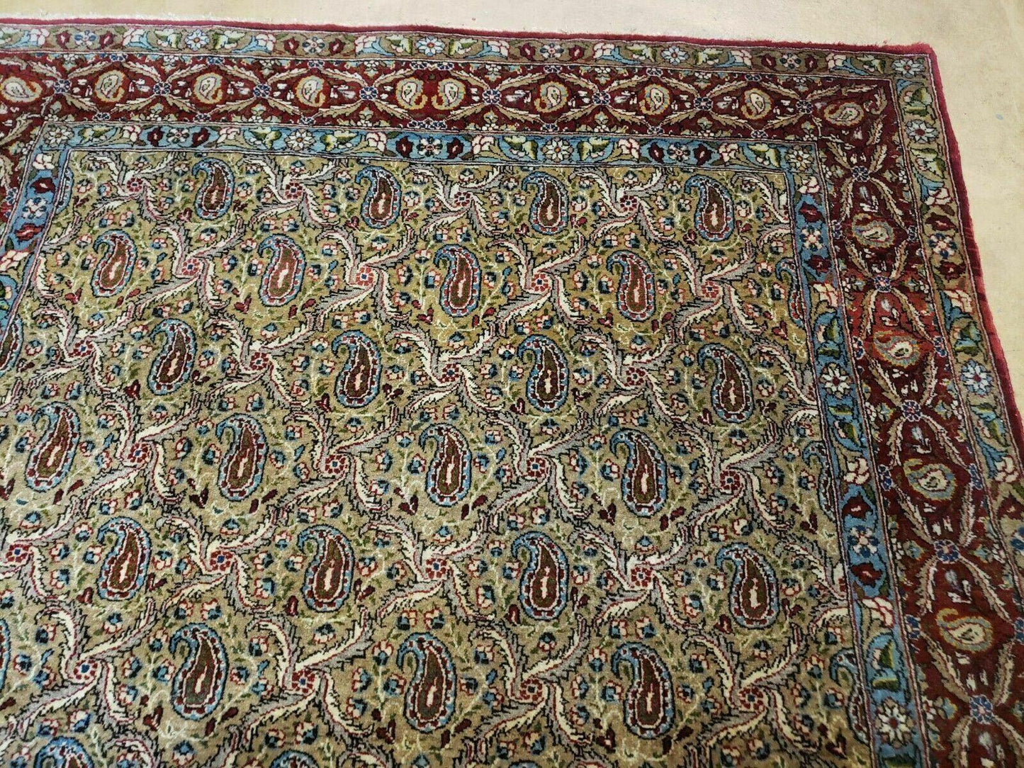 4' X 7' Handmade Turkish Wool Rug Paisley Hand Knotted Flowers One Of A Kind - Nuvé