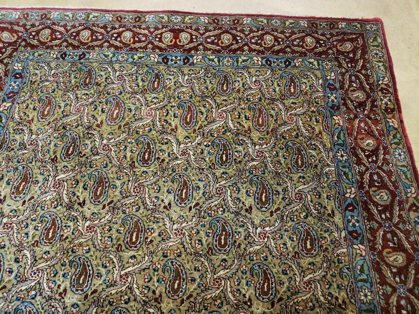 4' X 7' Handmade Turkish Wool Rug Paisley Hand Knotted Flowers One Of A Kind - Nuvé