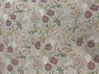 Aubusson Rug 9x12, Pink Beige Light Mauve, Handmade Allover Floral Roses, Wool Flatweave Carpet 9 x 12 ft, European French Design, Elegant - Nuvé