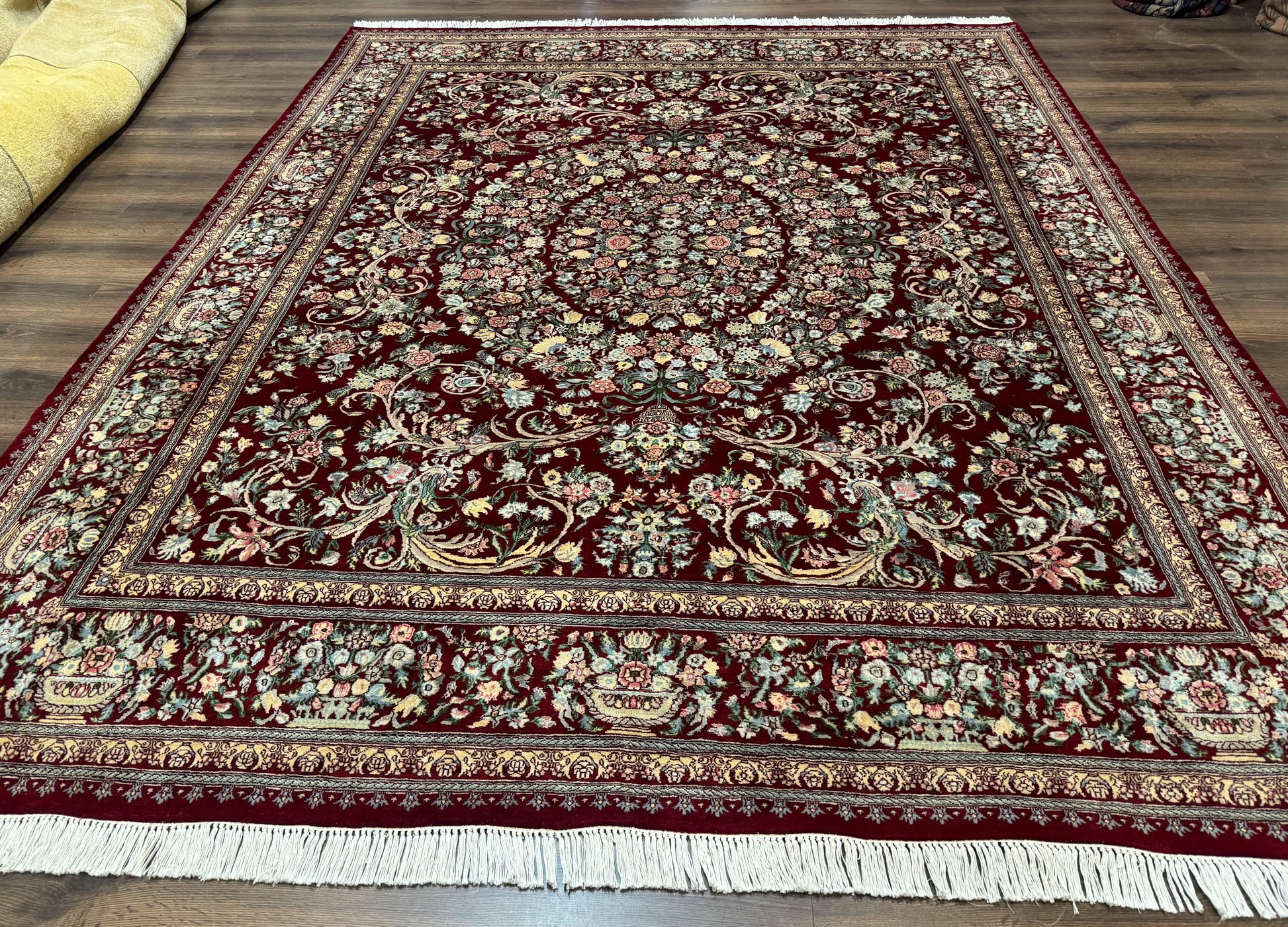 Burgundy Persian Rug 8x10, Pak Persian Floral Carpet, Very Fine 300 KPSI - Nuvé