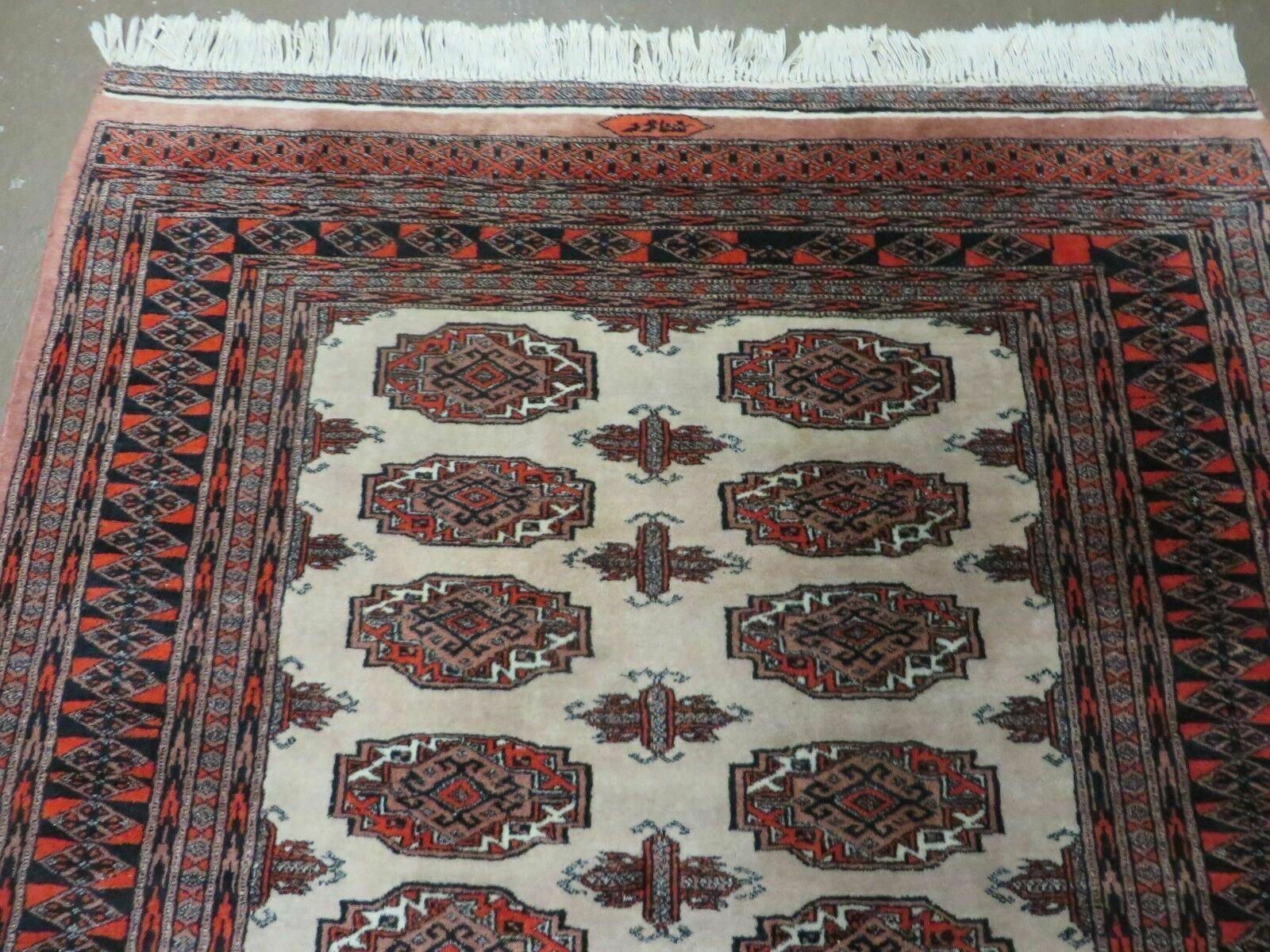 4' X 6' Vintage Handmade Bokhara Turkoman Pakistan Wool Rug Carpet Nice - Nuvé
