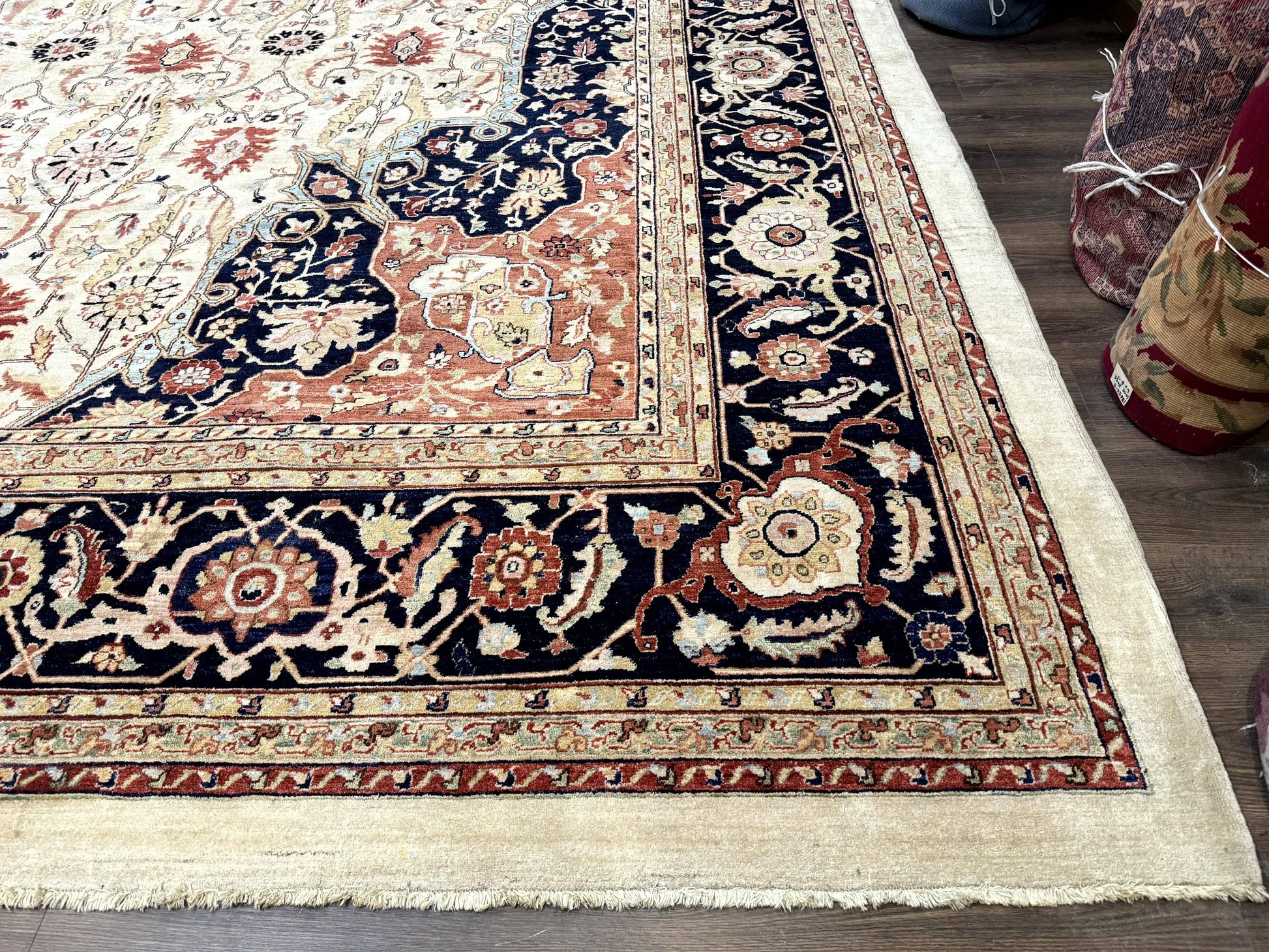 Large Palace Sized Stark Carpet 13x19, Traditional Wool Handmade Rug, Beige - Nuvé