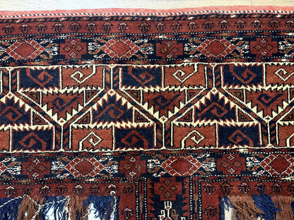 Antique Afghan Beshir Tent Header Textile Rug, Tribal Collectible, Wool - Nuvé