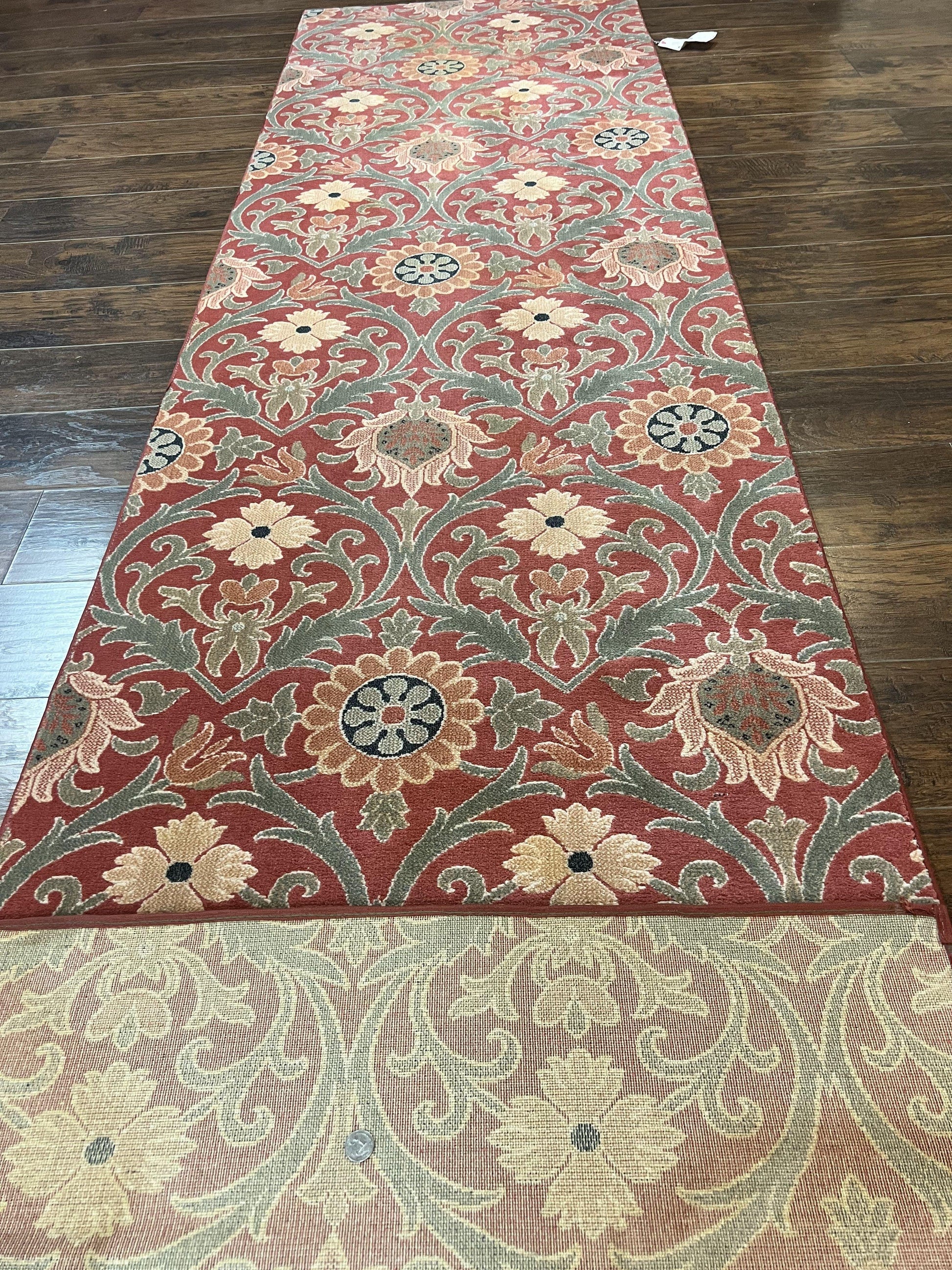Runner Rug 3 x 14.7, Long Hallway Rug, Wool, Power Loomed, Contemporary, Floral - Nuvé