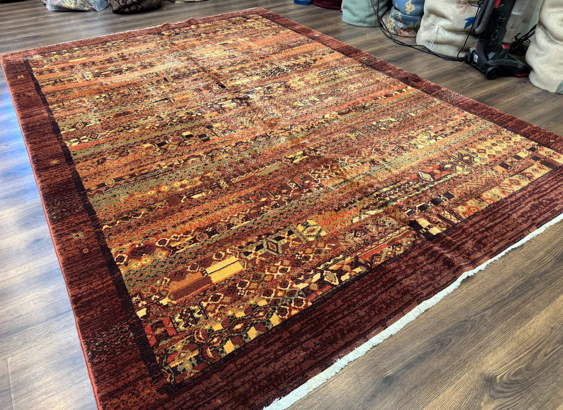 Couristan Rug 8x11 Brown Contemporary Wool Belgium Power Loomed Carpet - Nuvé