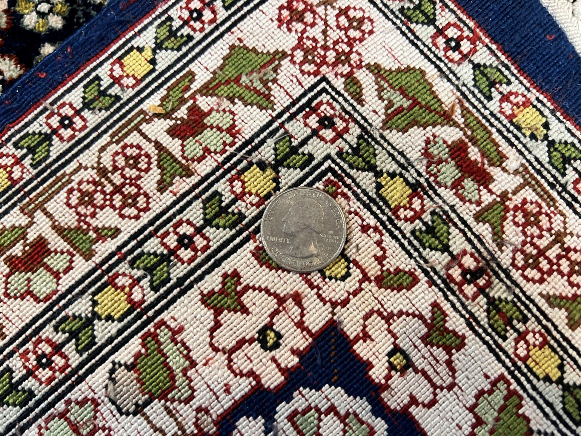 Silk Indian Kashmiri Rug 5x7, Navy Blue Indo Persian Silk Carpet 5 x 7 ft, Hand Knotted Handmade Very Fine Oriental Carpet, 450 KPSI, Birds - Nuvé