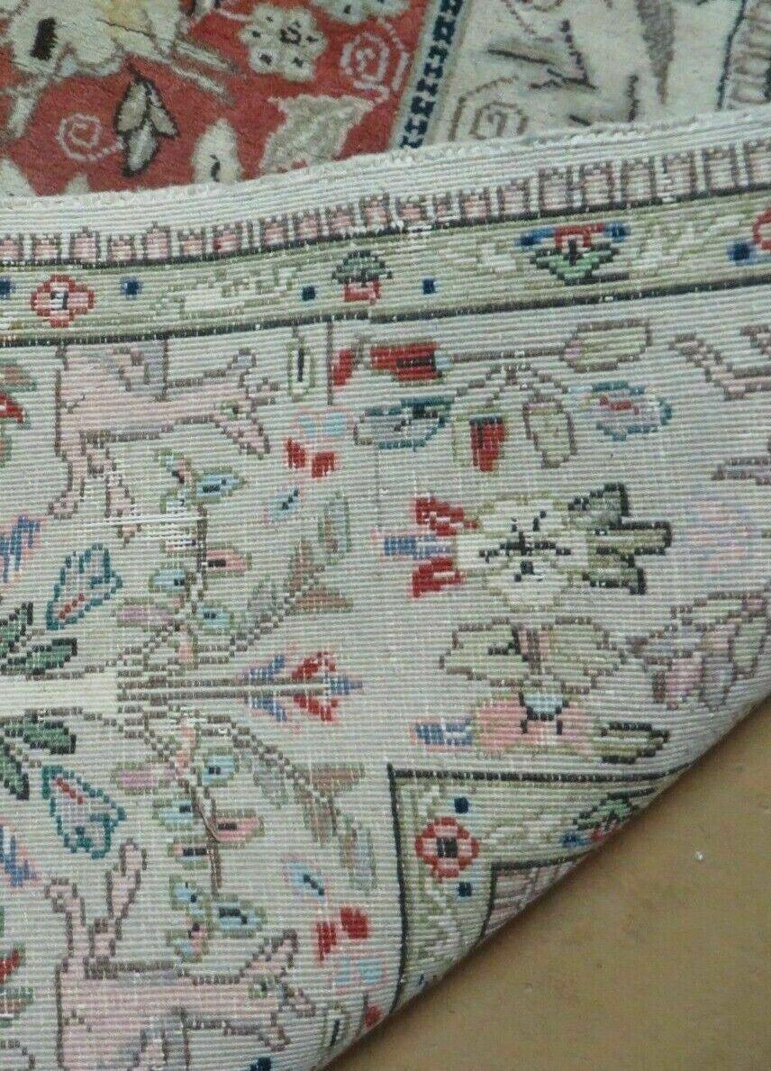 6' X 9' Vintage Handmade India Oriental Floral Wool Rug Hunting Bird Deer Nice - Nuvé