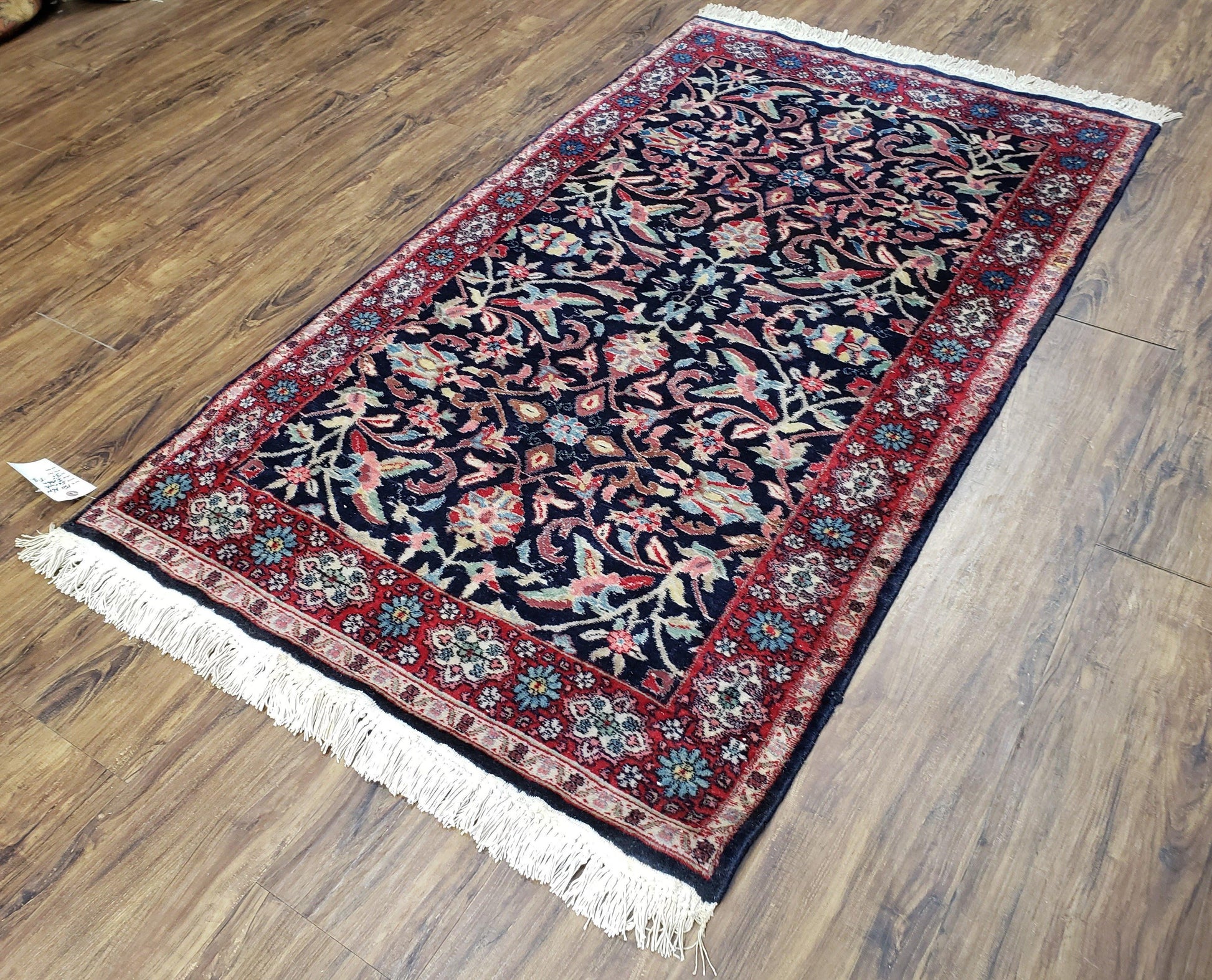 Antique Persian Sarouk, Wool, Hand-Knotted, Blue & Red, 3'1" x 5'3" - Nuvé