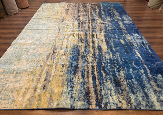 Modern Abstract Blue Area Rug 8x11 ft - Nuvé