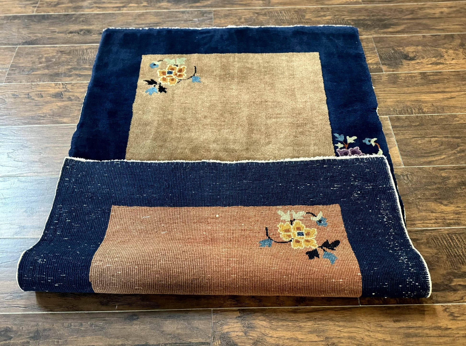 Chinese Rug 3x5, Antique Peking Art Deco Carpet, Simple Design - Nuvé