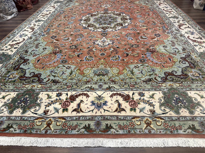 Palace Size Persian Tabriz Rug 12x17, Medallion Carpet, Fine 250 KPSI, Stunning - Nuvé