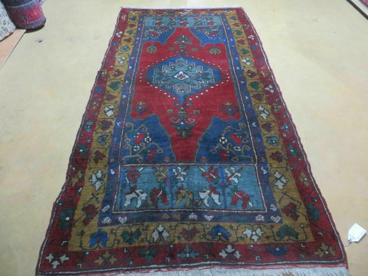 4' X 8' Vintage Handmade Turkish Kazak Pattern Wool Rug Carpet Nice # 105 - Nuvé