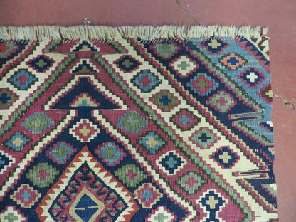 2' 1" X 4' 4" Antique Handmade Bagface Kilim Shirvan Caucasian Wool Rug Nice - Nuvé