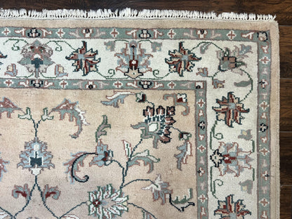 Indo Persian Rug 6x9, Handmade Vintage Wool Carpet, Floral Allover - Nuvé