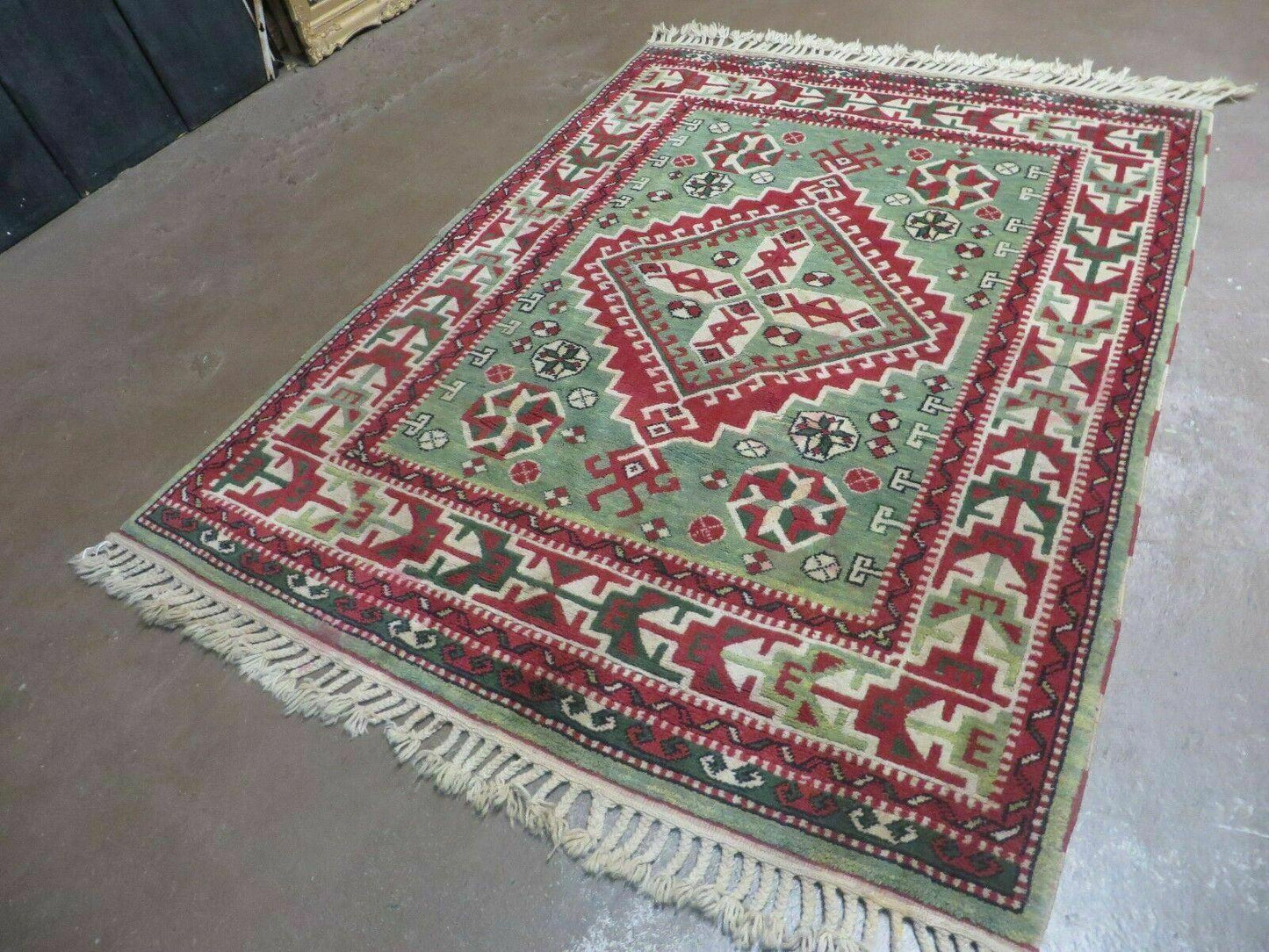 4' X 6' Vintage Handmade Turkish Kazak Design Wool Rug Carpet Nice - Nuvé