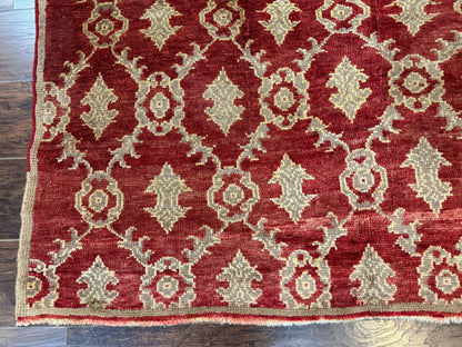 Modern Turkish Oushak Rug 5x8, Brick Red - Nuvé