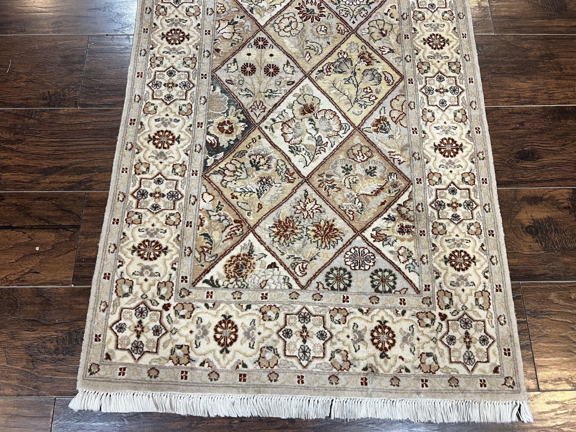Pak Persiann Runner Rug 2.7 x 12, Handmade Wool Vintage Hallway Rug, Panel Design - Nuvé