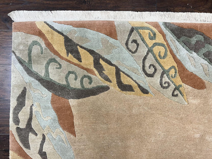 Modern Tibetan Rug 7x10, Soft Wool, Tufenkian Style Carpet, Tibet Nepali Rug, Open Field, Handmade Wool Rug - Nuvé
