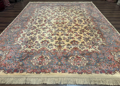 8.8 x 10.6 Karastan Kirman Rug #788, Wool Vintage Discontinued Floral Carpet - Nuvé