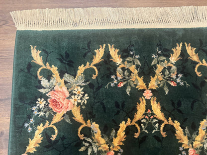 Karastan Garden of Eden Rug 4x6, Green Savonnerie 509/1733, Original Discontinued Vintage Karastan Carpet - Nuvé