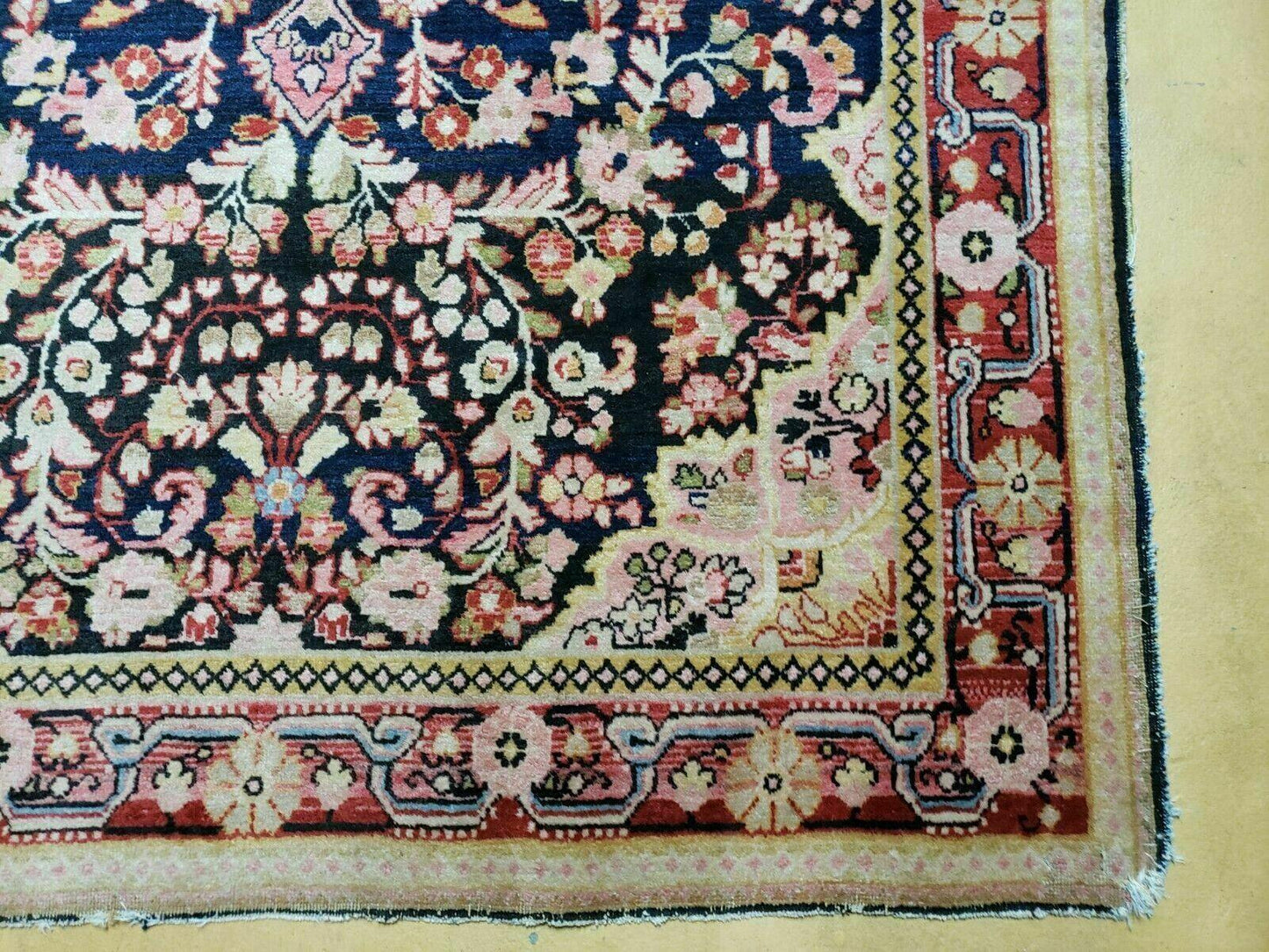 4' X 6' Antique Handmade India Floral Oriental Wool Rug Carpet Organic Blue - Nuvé