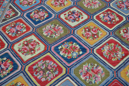 Handwoven Nourison Soumak SK43 Multicolor Area Rug – 8'5" x 11'7" – Professionally Cleaned - Nuvé