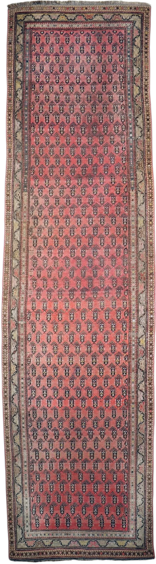 Antique Armenian Karabakh Wool Runner – 3’3” x 12’8” – Hand-Knotted Long Corridor Rug - Nuvé